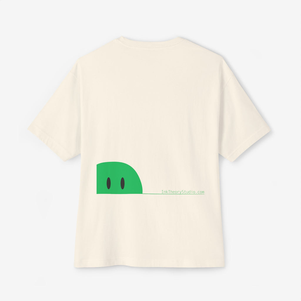 BOXY TEE — “I AM > I WAS” MINIMAL GRAPHIC TEE