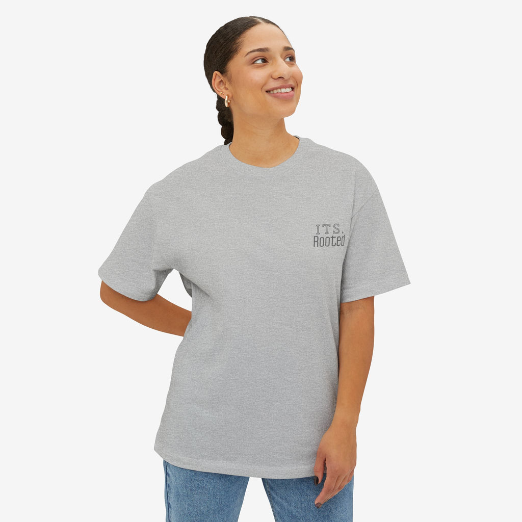 BLOOM TEE — “BLOOM WHERE YOU ARE PLANTED” FLORAL OVERSIZED SHIRT