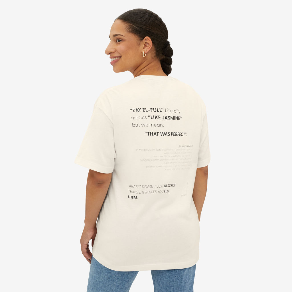 ZAY EL-FULL™ — JASMINE MEANS PERFECT BOXY TEE