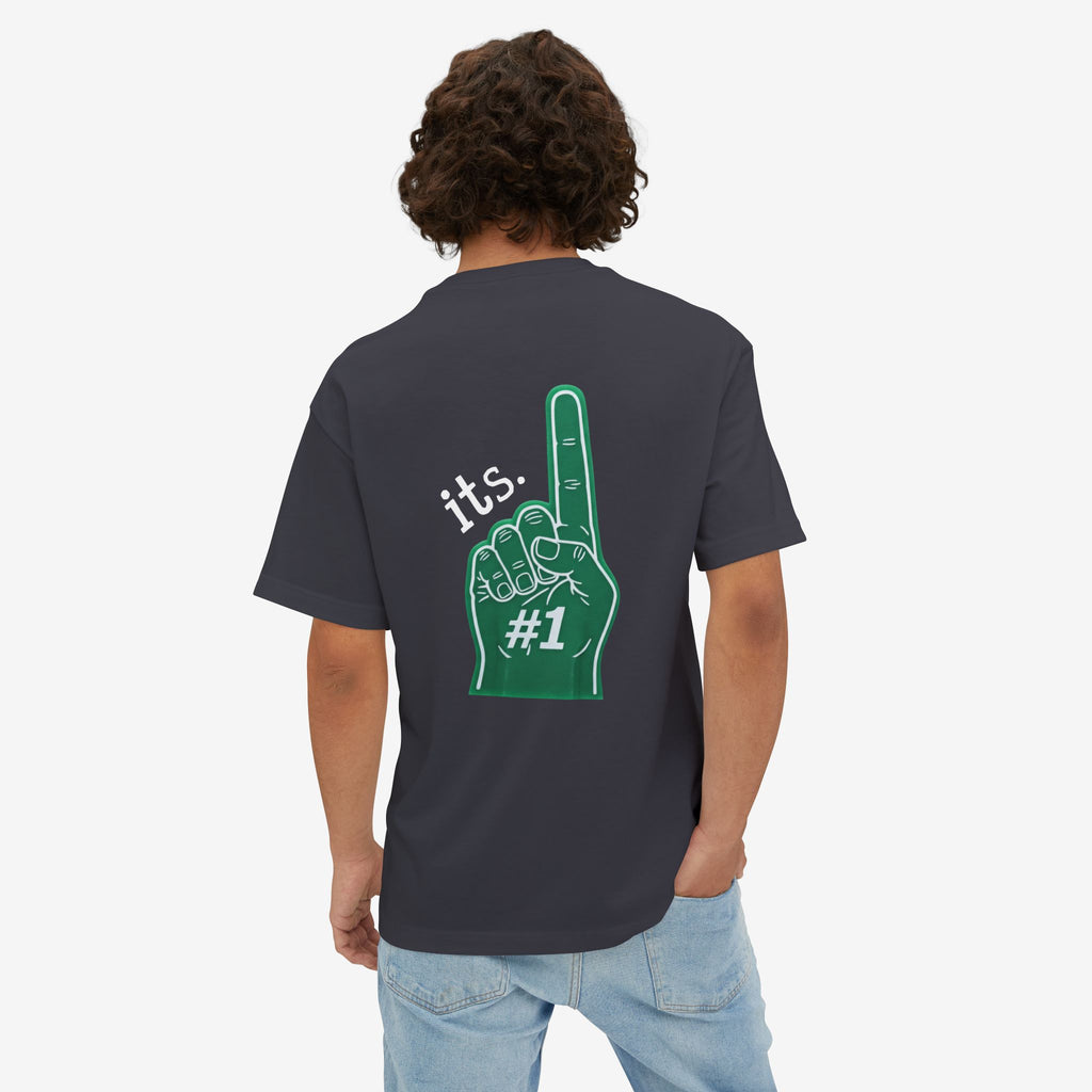 BOXY TEE — “RULE #1. NEVER BE #2” TYPOGRAPHY GRAPHIC SHIRT