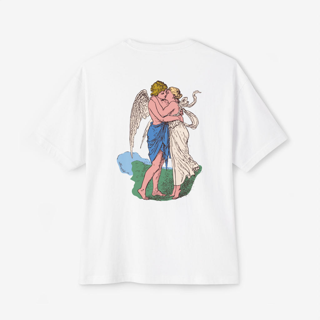 BOXY TEE — ‘FACE OF AN ANGEL’ VINTAGE CHERUB HUG GRAPHIC SHIRT