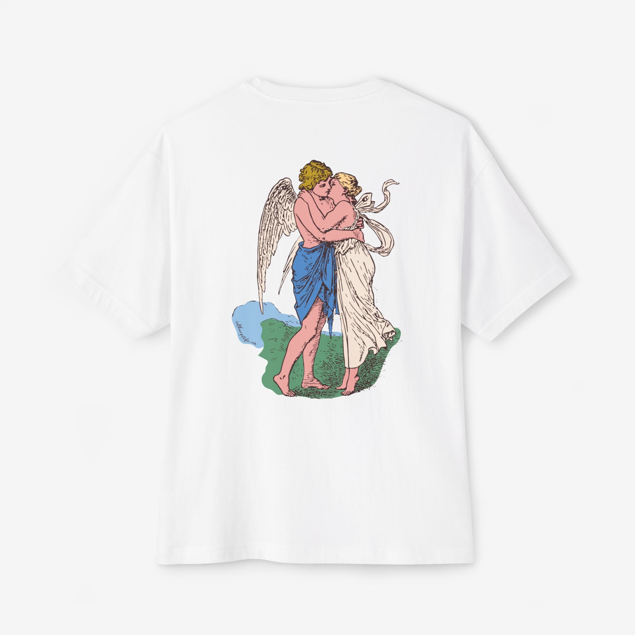 BOXY TEE — ‘FACE OF AN ANGEL’ VINTAGE CHERUB HUG GRAPHIC SHIRT