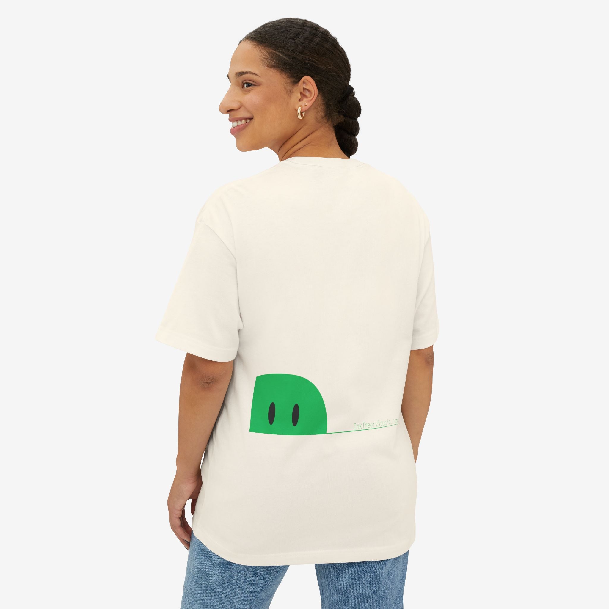 BOXY TEE — “I AM > I WAS” MINIMAL GRAPHIC TEE