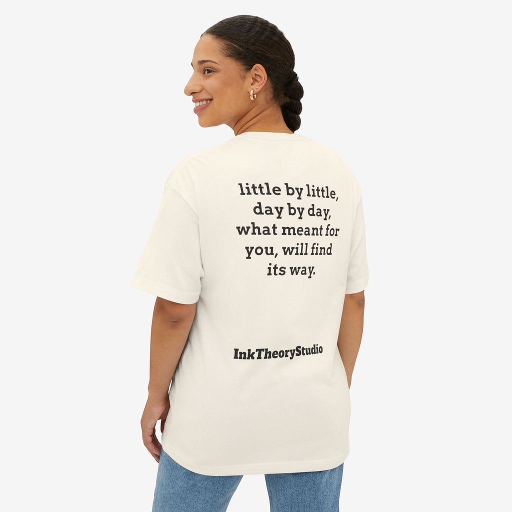 CUSTOMIZABLE BOXY TEE — MINIMALIST FRONT/BACK TEXT T-SHIRT