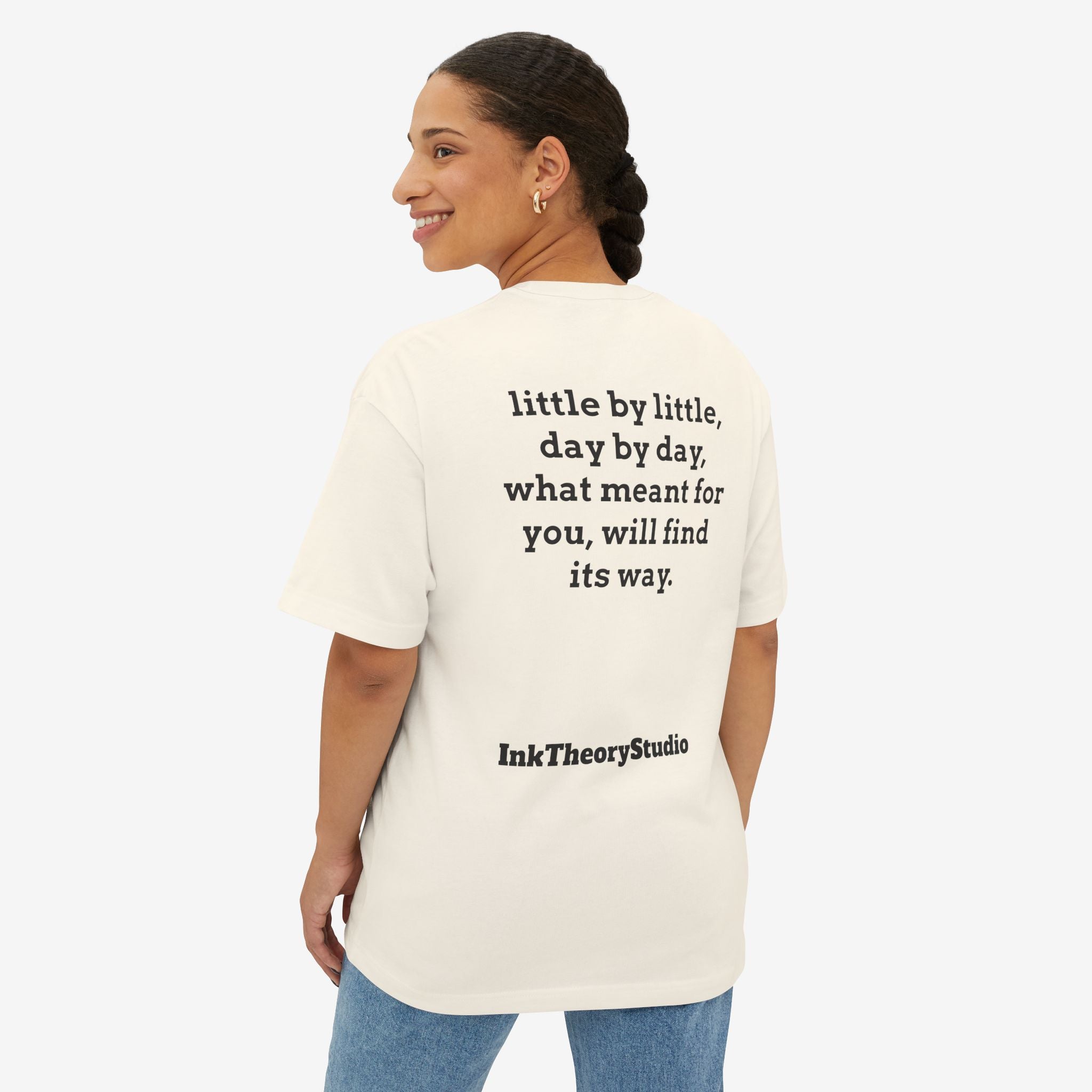 CUSTOMIZABLE BOXY TEE — MINIMALIST FRONT/BACK TEXT T-SHIRT