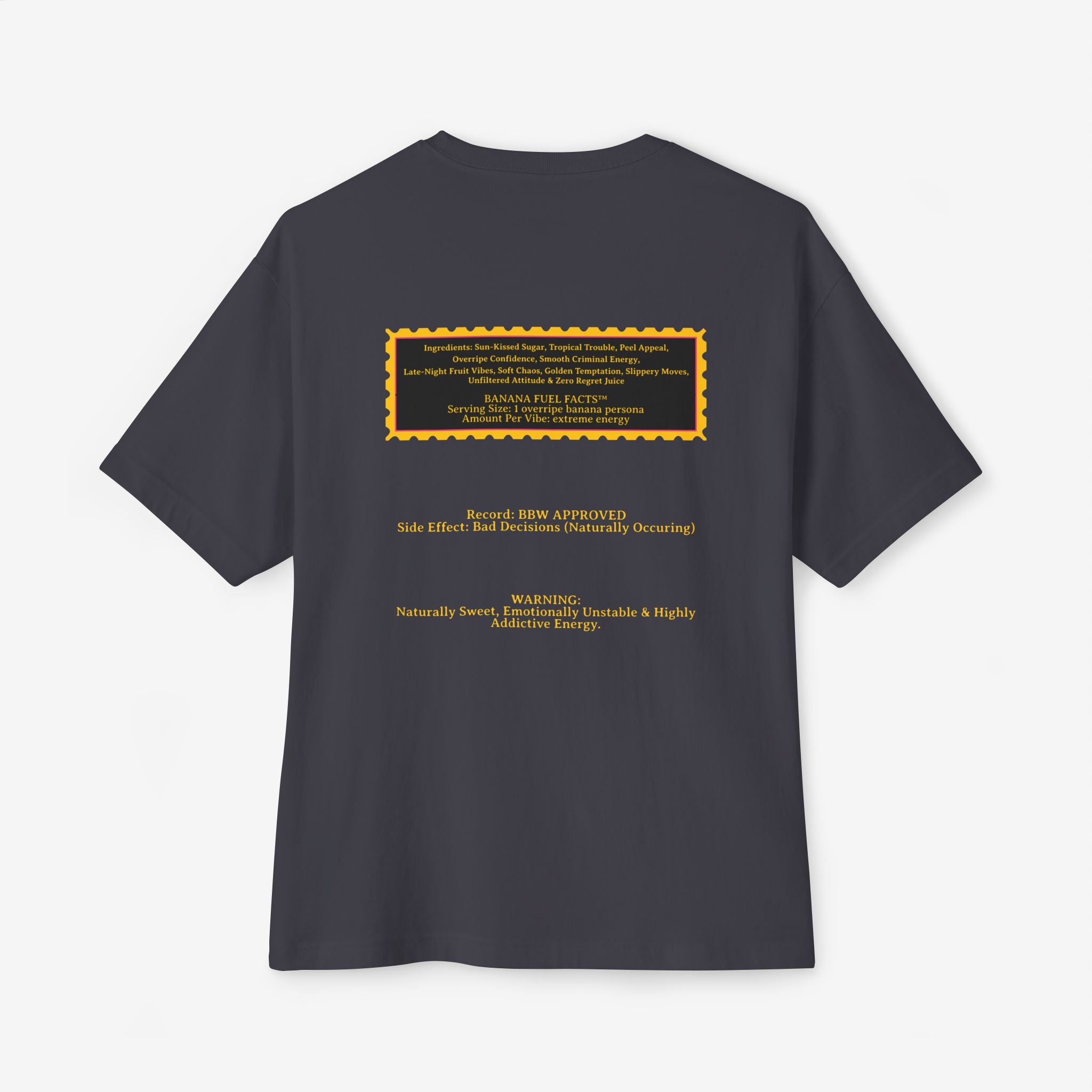 BANANA FUEL FACTS™ — OVER-RIPE ENERGY GRAPHIC TEE