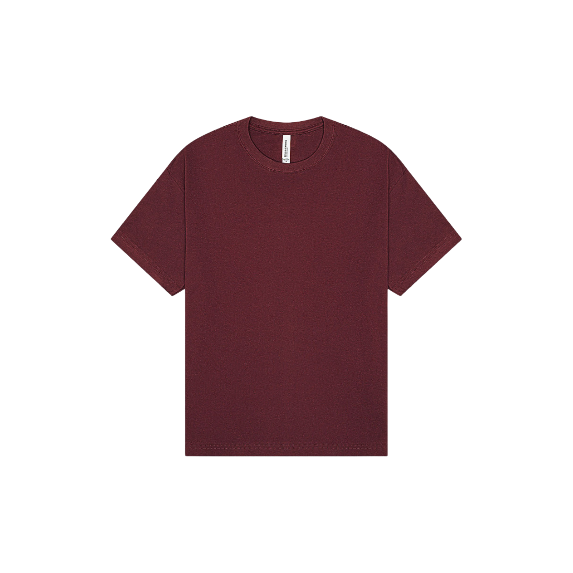 Solid burgundy crew neck t-shirt, blank graphic tee for custom designs, streetwear style