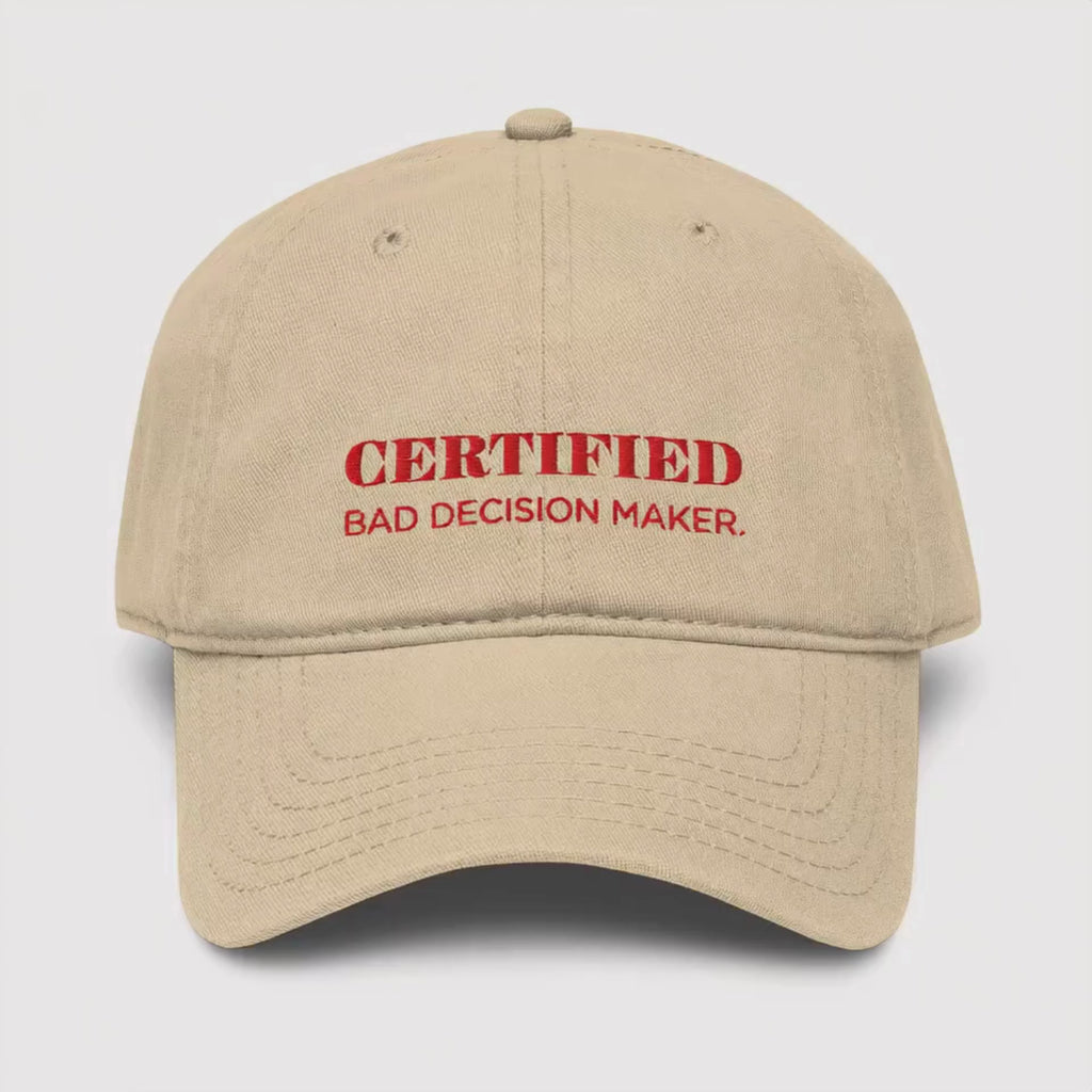 BAD DECISION MAKER WASHED DAD HAT